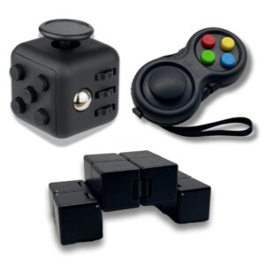 Yeefunjoy 3Pcs Anti-Stress Würfel Spielzeug, Infinity Cube, Fidget Pad Controller, Dekompression Spielzeug, Tötungs Zeit Zappeln Spielwaren für Kinder und Erwachsene Stressaubbau bei Nervösität
